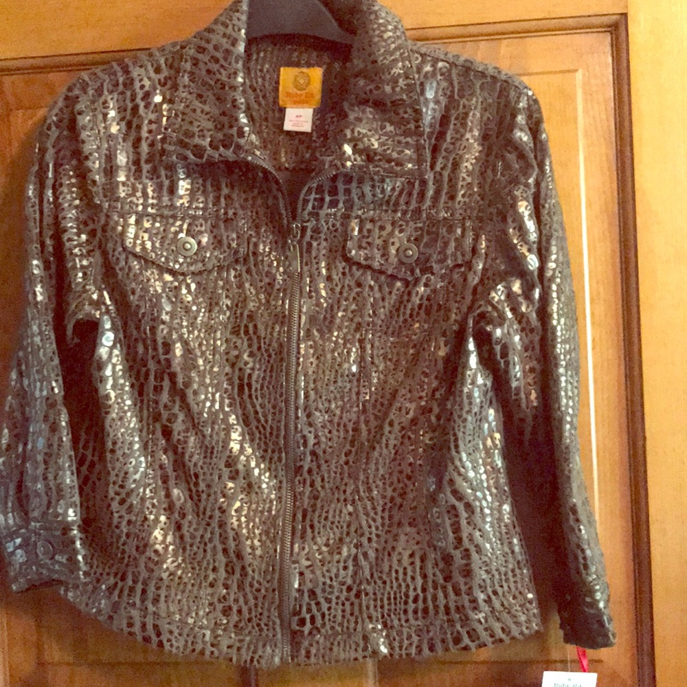 Ruby Rd. New jacket leopard pint detail